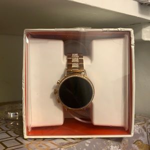 fossil Smartwatch Rose-Gold-Tone Stainless Steel